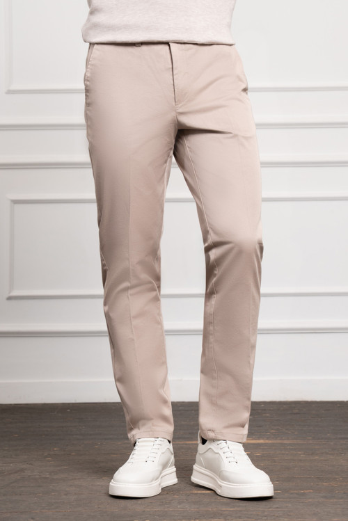 Erkek Bej Dynamic Fit Chino Pantolon