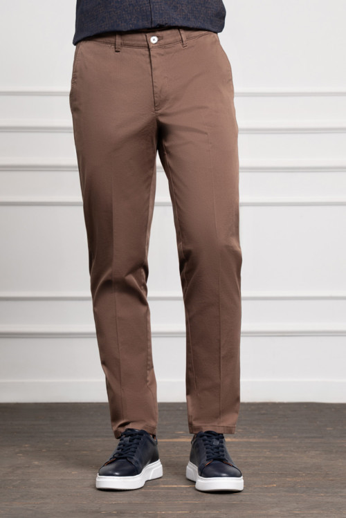 Erkek Vizon Dynamic Fit Chino Pantolon