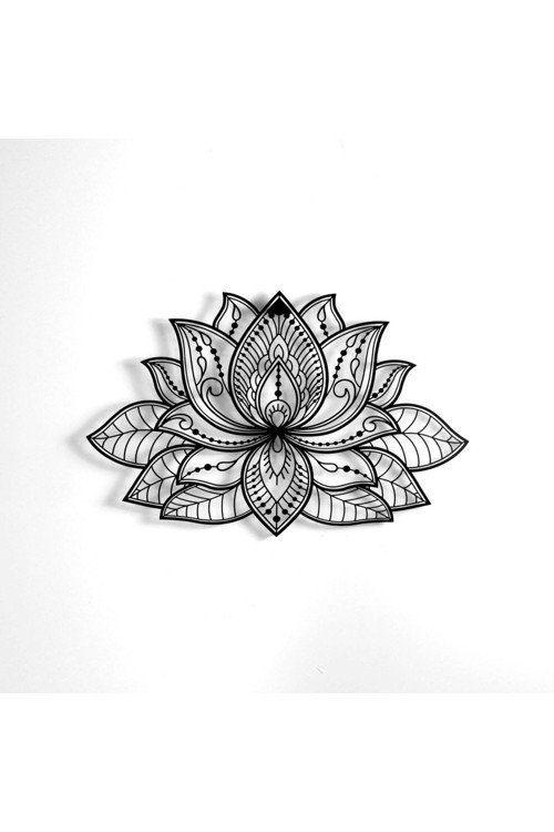 3D Mandala Lotus Çiçeği Metal Duvar Dekoru