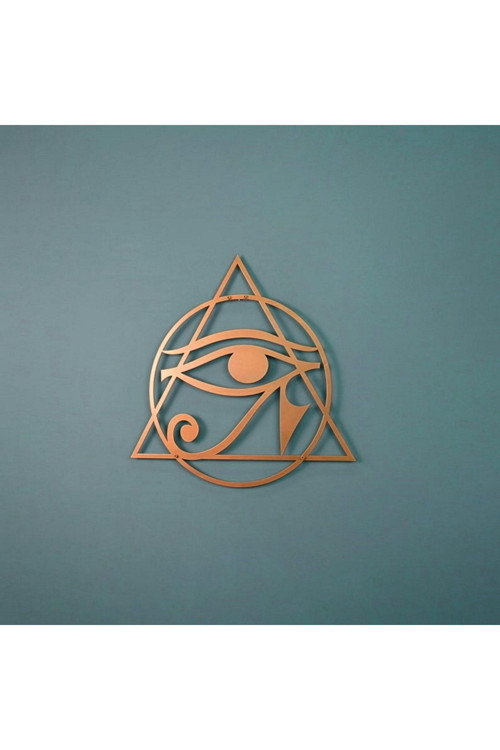 Horus'Un Gözü Mısır Kutsal Geometri Metal Duvar Dekoru