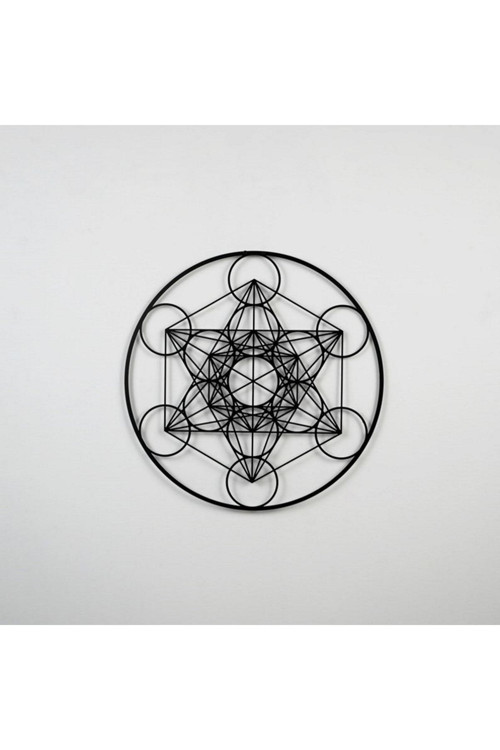 Metatrons Küp Geometri Metal Duvar Dekoru