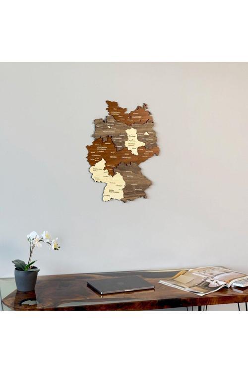 3 Boyutlu Ahşap Almanya Haritası 45X60
