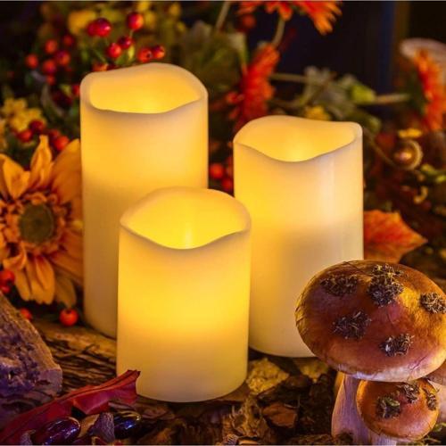 Warm Light Led Remote Control Electronic Candle Kumandalı Gün Işığı Işıklı Mum 3'lü Set