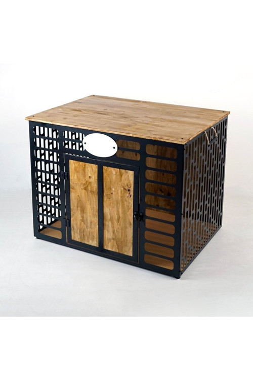 Küçük Irk Iç Mekan Metal Yapı Köpek Kulübesi, Metal Sandık Köpek Evi, Dekoratif Metal Köpek Evi