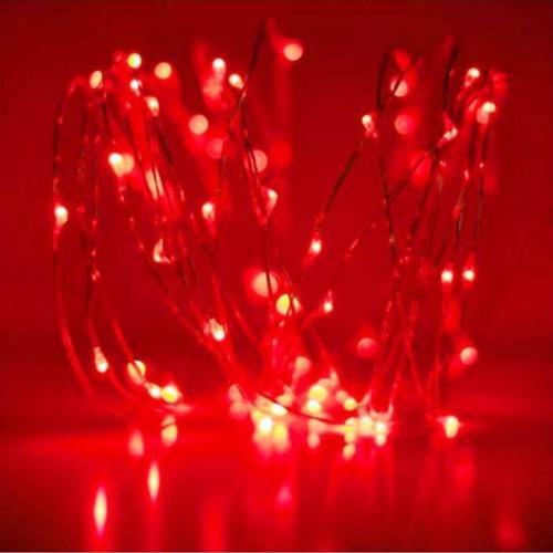 Yılbaşı Çam Ağacı Işığı 10 Metre Kırmızı Led Işık Pilli Micro Parlak Canlı Led