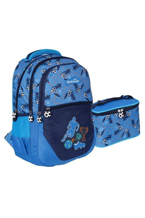 Yeni Sezon Figürlü Unisex İlkokul Çantası İkili Takım - NKT02109-lacivert-TEKEBAT