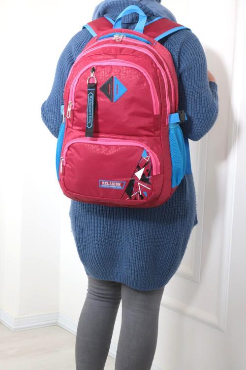 1168 Unisex Anatomik Sırt Çantası - NKT01168-fuşya-TEK EBAT