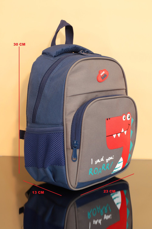 1234 Anatomik Sırtlı Yapılı Unisex Anaokul Çantası - NKT01234-gri-TEK EBAT