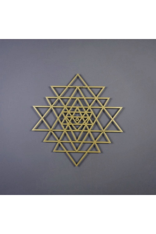 Sri Yantra Kutsal Üçgen Metal Duvar Dekoru