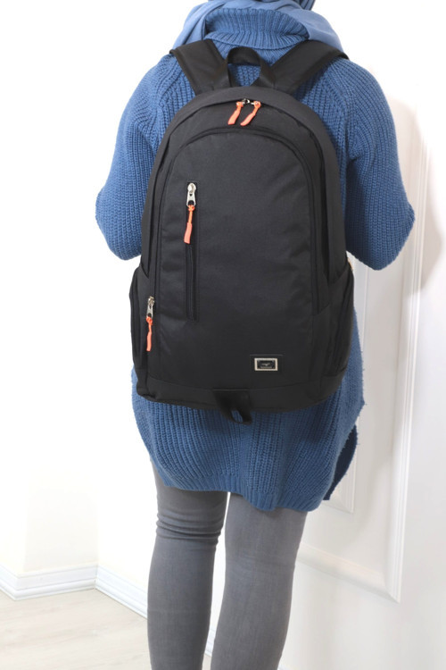 1168 Unisex Anatomik Sırt Çantası - NKT01168-siyah-TEK EBAT