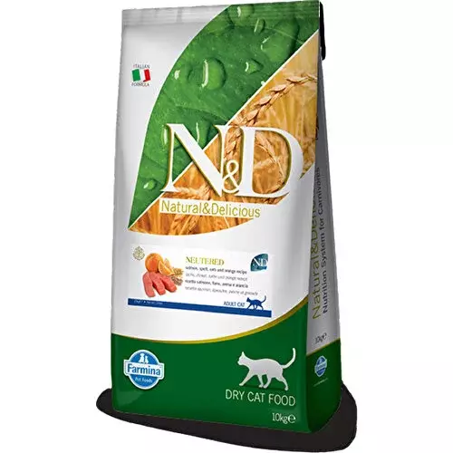 Düşük Tahıllı Somonlu Kısırlaştırılmış Kedi Maması 10 kg