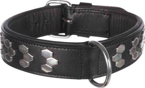 Köpek Boyun Tasması Gerçek Deri 55-65cm 40mm L-XL Siyah