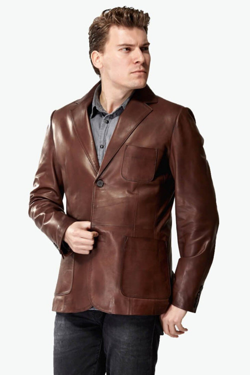 Morazzi Blazer Kahve Deri Ceket