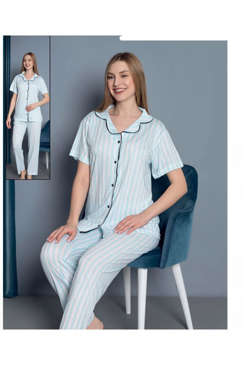 Kadın %100 Pamuklu Pijama Takımı - Yumuşak Dokulu