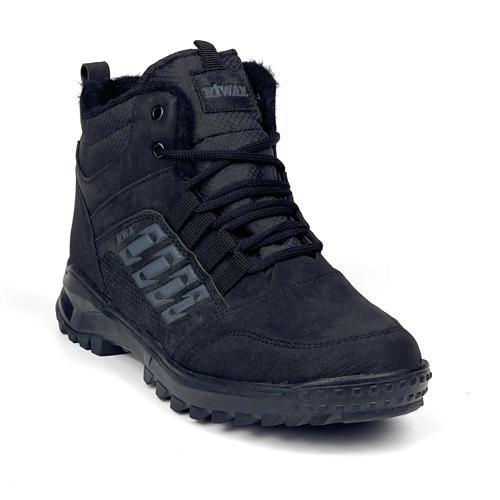 Erkek Siyah Fermuarlı Bağcıklı Outdoor Suya Soğuğa Dayanıklı Rahat İçi Kürklü Trekking Kışlık Bot