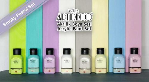 Akrilik Boya 8x75ml Pastel Smoky Renkler Set