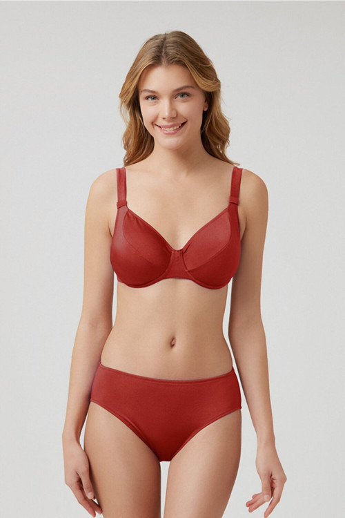 Elen Düz Renk Toparlayıcı Bikini