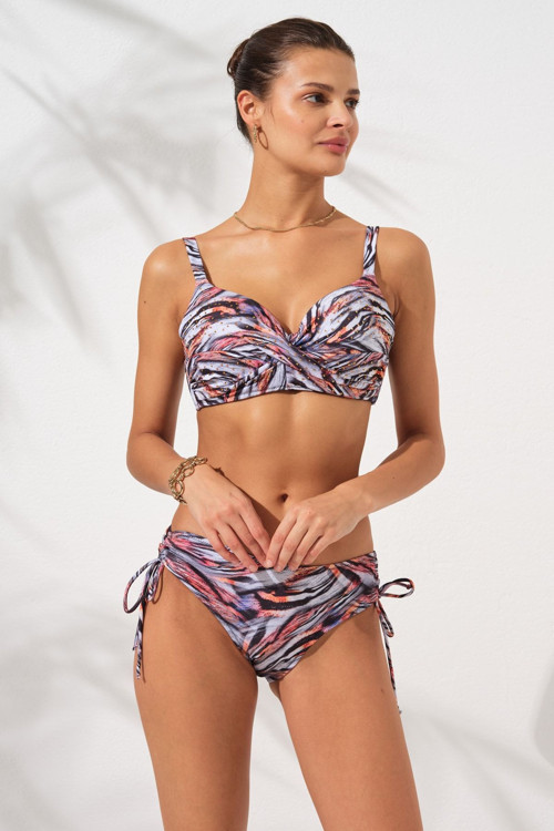Kadın Tiger Kaplan Desenli Sole Kaplı Toparlayıcı Bikini