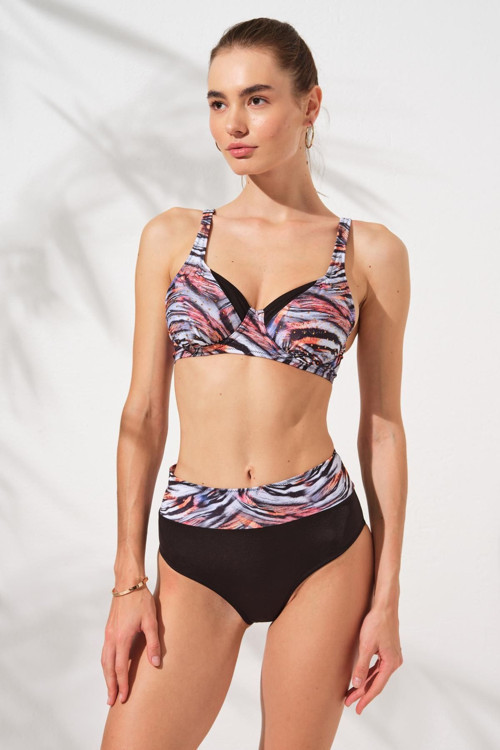 Herve Toparlayıcı Balenli Bikini Takım Tiger 231230-T