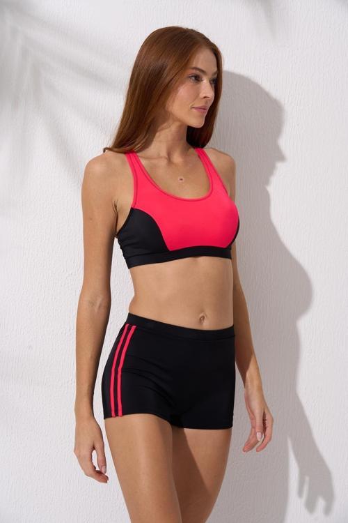 Şortlu Yüzücü Bikini Takım Siyah 241277