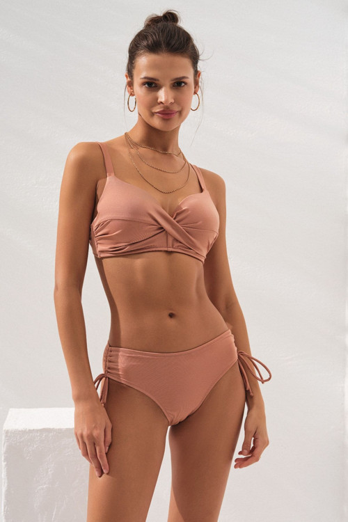 231229 Bronz Sole Kaplı Toplarlayıcı Bikini Takımı