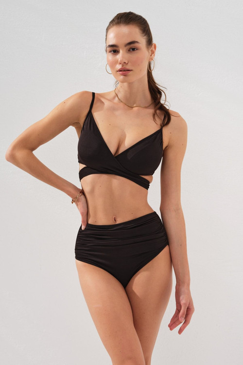 Kadın Sasha Belden Bağlamalı Siyah Bikini 2C3T1N2O36