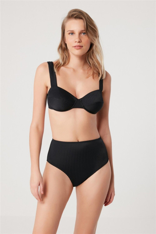 Colop Çizgi Dokulu Telli Toparlayıcı Bikini