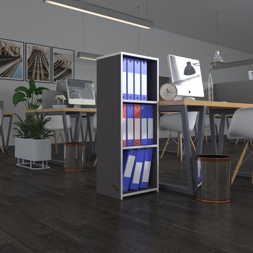 klasörlük raflı almakay gri 105*40*30 kitaplık ofis arkalıksız