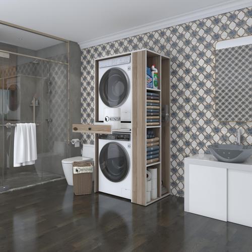 çamaşır-kurutma makinesi dolabı bacce sağ crd 187*090*60 çekmeceli banyo