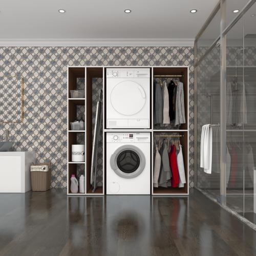 çamaşır-kurutma makinesi dolabı ve giysi dolabı cevheri sol cvz 180*170*60  banyo