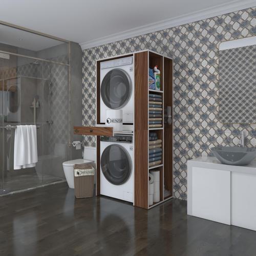 çamaşır-kurutma makinesi dolabı bacce sağ cvz 187*090*60 çekmeceli banyo