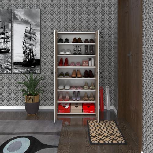 ayakkabılık ayakkabı dolabı kilitli be real crd 140*70*32 kapaklı arkalıklı ofis dolabı iki bölme