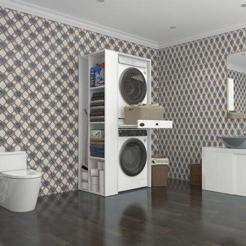 çamaşır-kurutma makinesi dolabı bacce sol byz 187*090*60 çekmeceli banyo