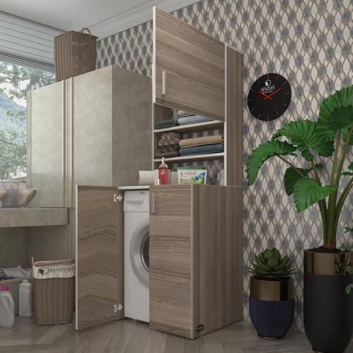 çamaşır makinesi dolabı kasparov crd 180*066*55-20 banyo kapaklı arkalıksız