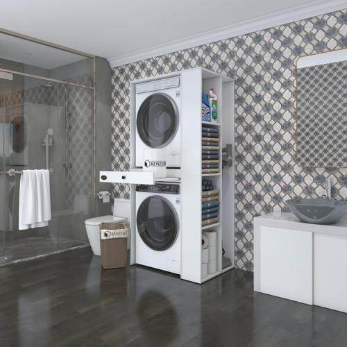 çamaşır-kurutma makinesi dolabı baccemdf sağ byz 187*090*60 çekmeceli % 100 FULL MDF