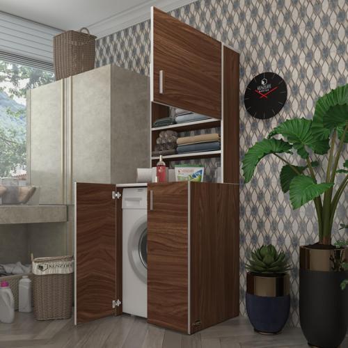 çamaşır makinesi dolabı kasparov cvz 180*066*55-20 banyo kapaklı arkalıksız
