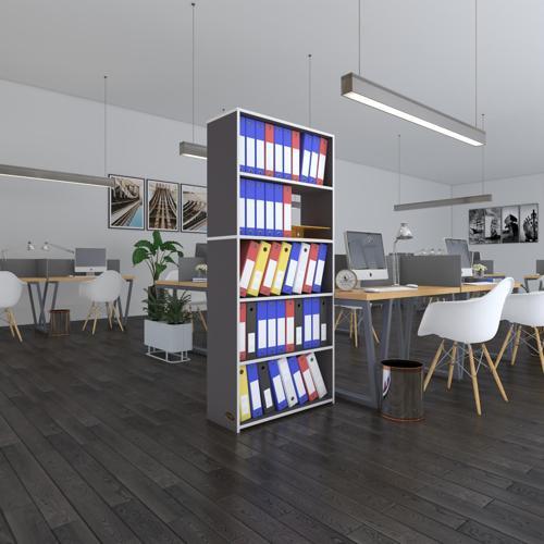 klasörlük raflı rona gri 175*80*30 kitaplık ofis arkalıksız