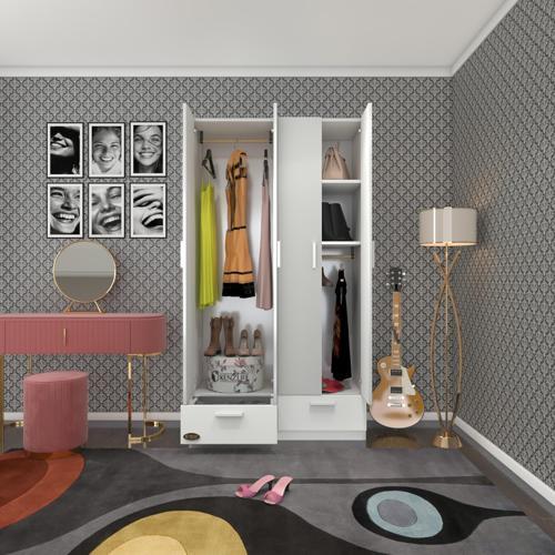 gardırop 4 kapılı 2 çekmeceli biberiye 182*100*42 byz kapaklı gardolap dolap ofis