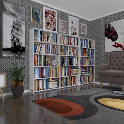 kitaplık süper ga 150*240*19 byz 5 katlı 3 bölme çift bölme opsiyonlu ofis mutfak banyo dolabı arkalıksız