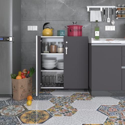 2 kapılı dolap çilem 088*070*032 gri kilitli tekerlekli banyo mutfak ofis kitaplık ayakkabılık kiler