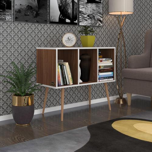 komodin adberilgen cvz 74*90*39 ahşap ayaklı komidin kitaplık