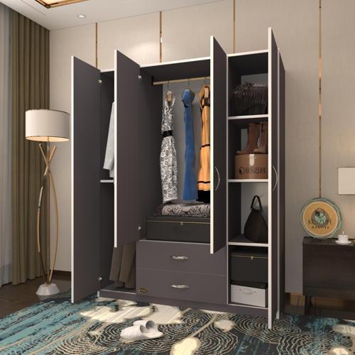 gardırop 4 kapılı 2 çekmeceli deligül 180*160*52 gri XLARGE kapaklı gardolap dolap