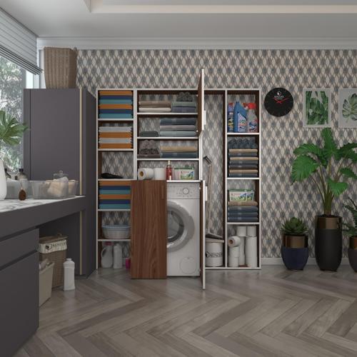 çamaşır makinesi dolabı kasparovmega cvz 180*156*55-20 banyo kapaklı arkalıksız