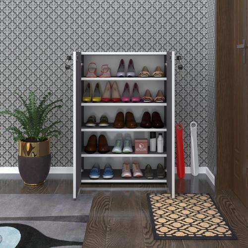 ayakkabılık ayakkabı dolabı kilitli be real gri 100*70*32 kapaklı arkalıklı ofis dolabı