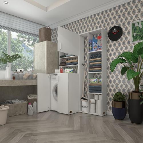 çamaşır makinesi dolabı kasparovsüpürge byz 180*126*55-20 banyo kapaklı arkalıksız