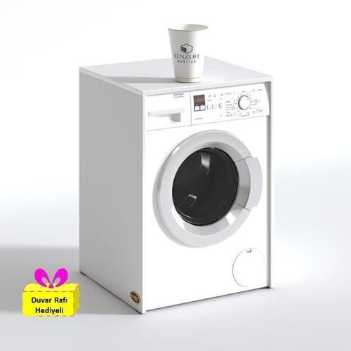çamaşır makinesi dolabı naum byz 90*70*60 banyo arkalıksız + tekli duvar rafı hediyeli