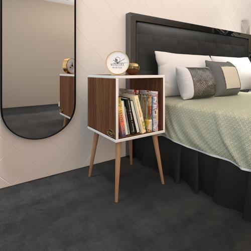 komodin biterge cvz 74*39*39 ahşap ayaklı komidin kitaplık