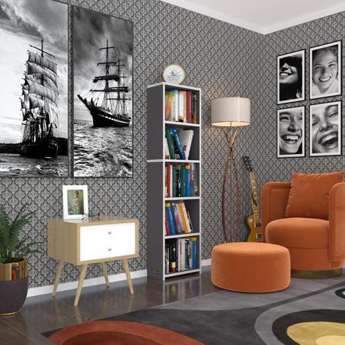 kitaplık süper ga 150*40*19 gri 5 katlı tek bölme çift bölme opsiyonlu ofis mutfak banyo dolabı arkalıksız