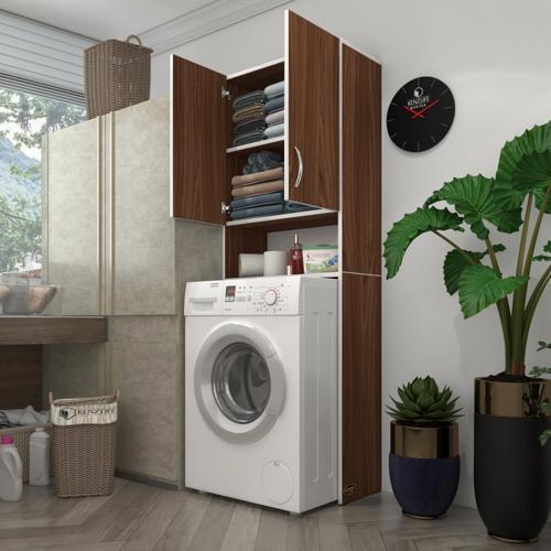 çamaşır makinesi dolabı sinem cvz 180*066*30 banyo kiler kapaklı arkalıklı