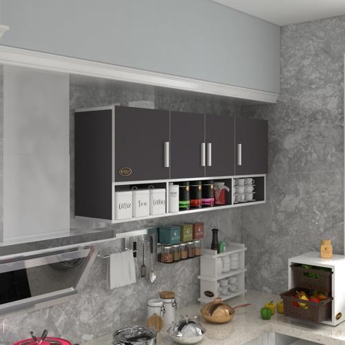 hazır mutfak konsta gri 060*150*22 mutfak banyo dolabı kapaklı raflı